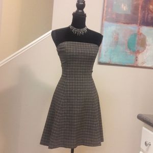 Julia/Plaid Print/Wool Blend/ Strapless Dress